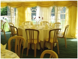 A marquee set up for a wedding